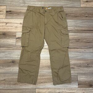 Men's Carhartt Force Cargo Pants 40x30 Tan Ripstop Work 101148 257 Relaxed